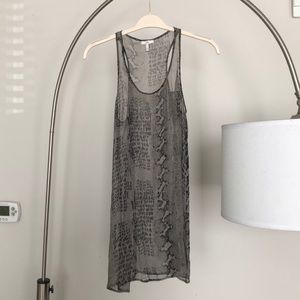 Joie sheer animal print racer back tank